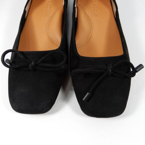 GENTLE SOULS Sailor Bow Ballet Flats Size 6.5 Black Suede Comfort NEW $159 - Picture 6 of 13